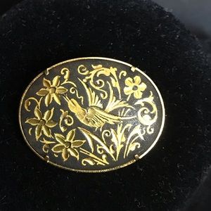 Vintage Damascene Brooch. Wonderful condition